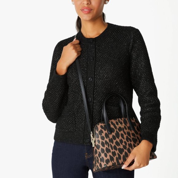 New Kate Spade Schuyler Medium Dome Satchel Spotted Leopard Animal Print - Picture 2 of 5